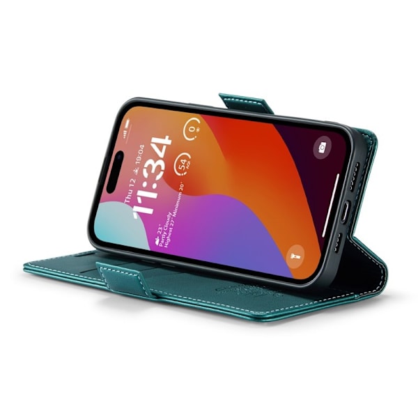CASEME iPhone 16 Pro Max Plånboksfodral Konstläder RFID-Skydd Grön