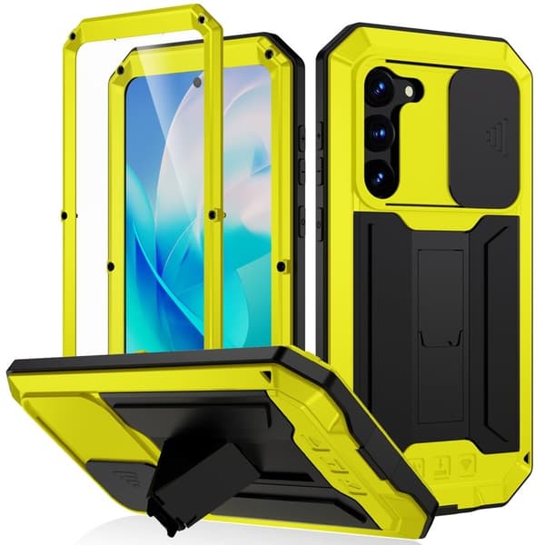 R-JUST Mobilskal till Galaxy S23 PC+Silicone+Metal Gult