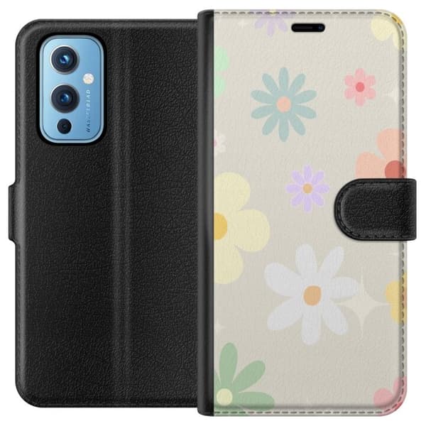 Plånboksfodral till OnePlus 9 med fejdande blommor