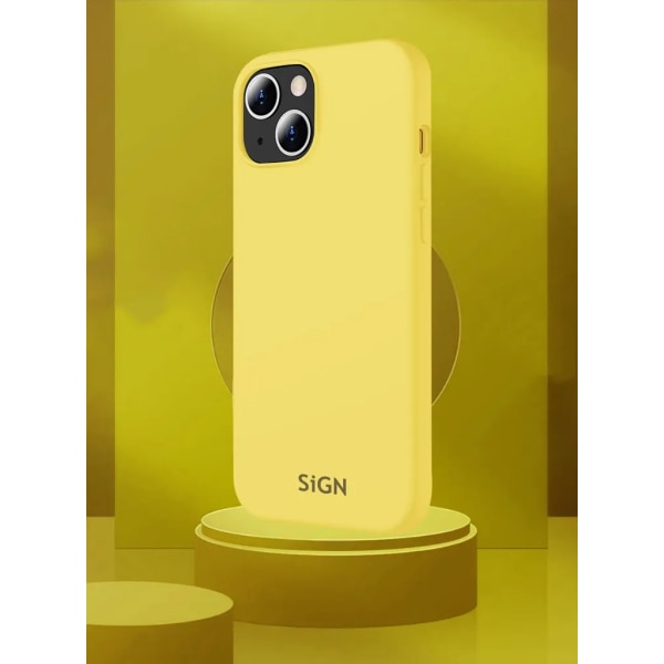 SiGN iPhone 15 Mobiilikuori Nestemäinen Silikoni - Keltainen