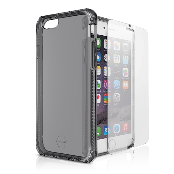 Itskins Spectrum 3D Combo Skal till iPhone 6S Plus (Svart) + Tempered Glass Svart