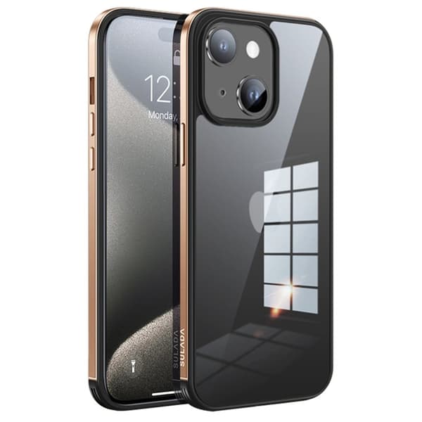 SULADA Minrui Mobilskal till iPhone 15 Plus TPU + Härdat Glas - Rosa
