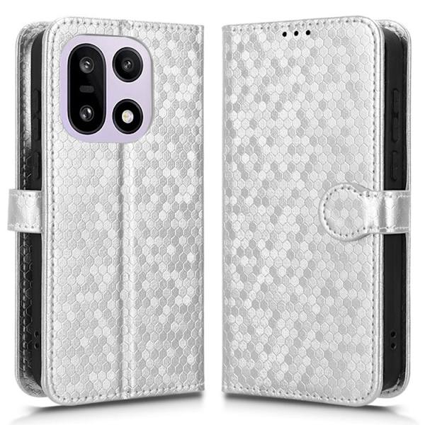 OnePlus 15 5G Konstläder Plånboksfodral Dot Pattern Imprint - Silver Svart