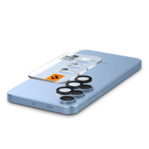 Spigen [2-Pack] Galaxy S25 Kameralinsskydd Härdat glas EZ Fit Black