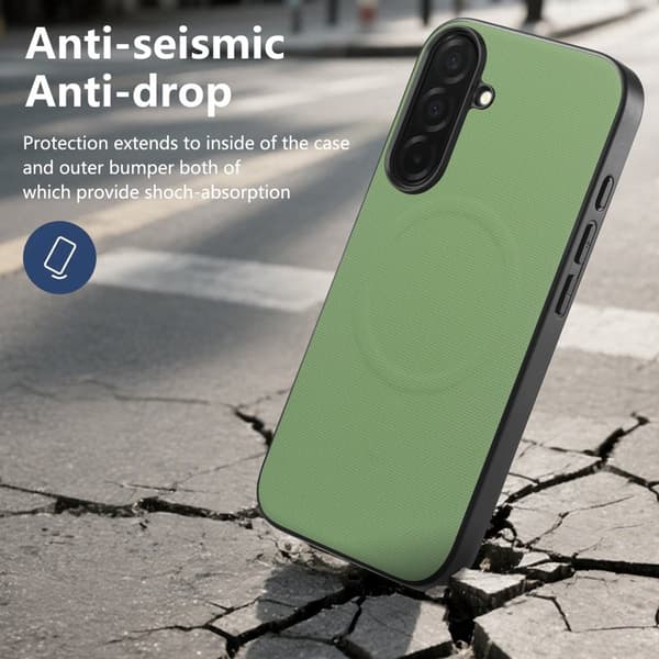 Mobilskal för Samsung Galaxy S26 Plus Magnetiskt Konstläder + TPU - Grön