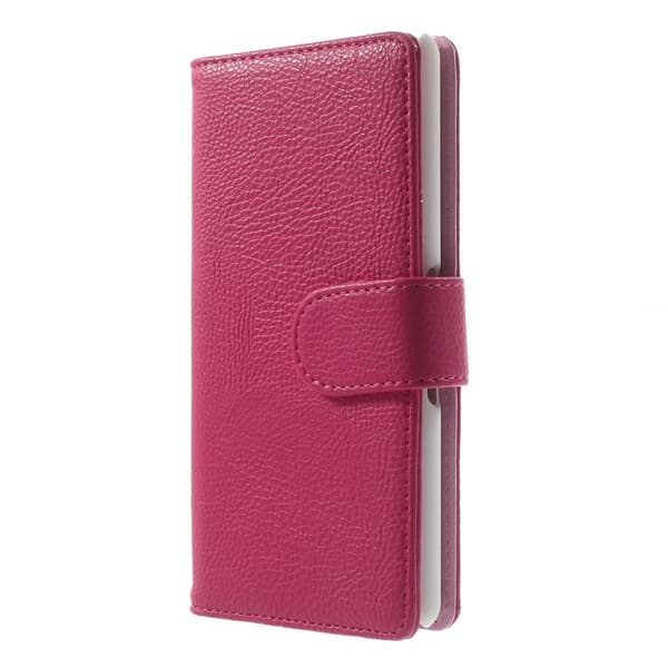 Embossed Plånboksfodral till Sony Xperia E3 - Magenta Rosa