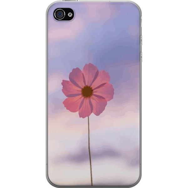 Mobilcover til Apple iPhone 4 med Rosa blomst