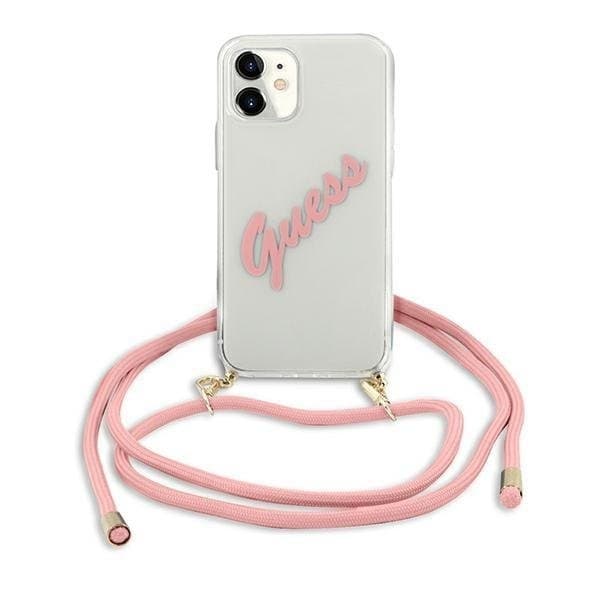 Guess Skal iPhone 12 Mini Script Vintage Strap - Rosa Pink