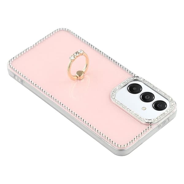 Samsung Galaxy S26 Plus Skal med Ring Kickstand TPU + PC - Glittrande Ljusrosa