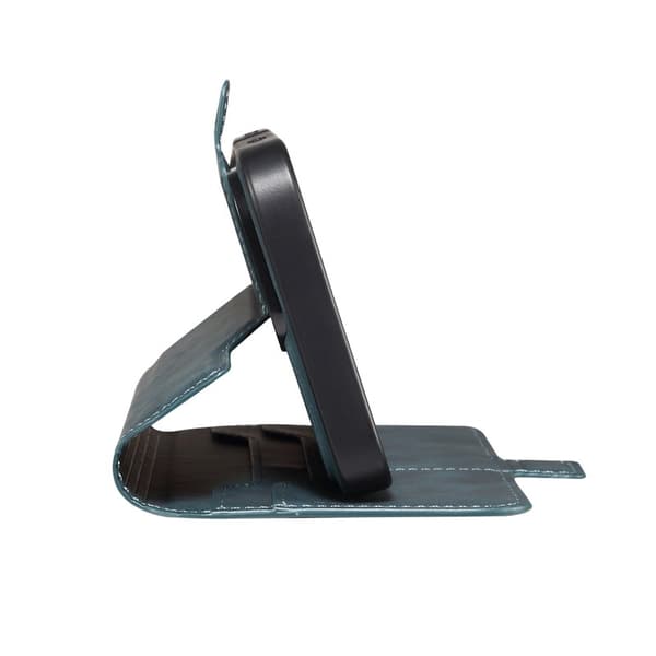 DENIOR B06 iPhone 16 Plus Plånboksfodral Magnetiskt Löst Konstläder + TPU - Blå