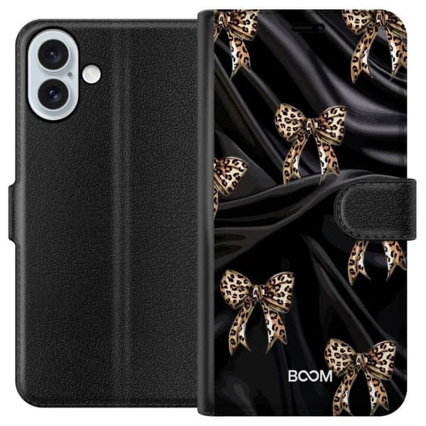 Apple iPhone 16 Plus Pung Taske med Leopard Sløjfe