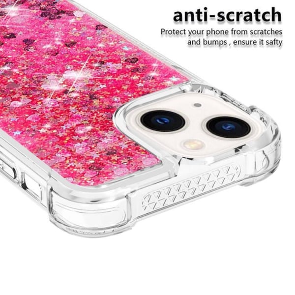 iPhone 14 Plus Skal Liquid Floating Glitter - Rosa