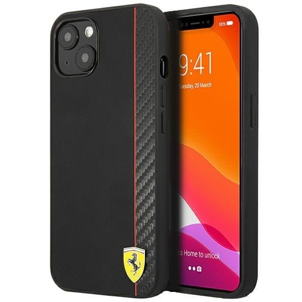 Ferrari On Track Carbon Stripe Cover iPhone 13 Mini - Sort Black