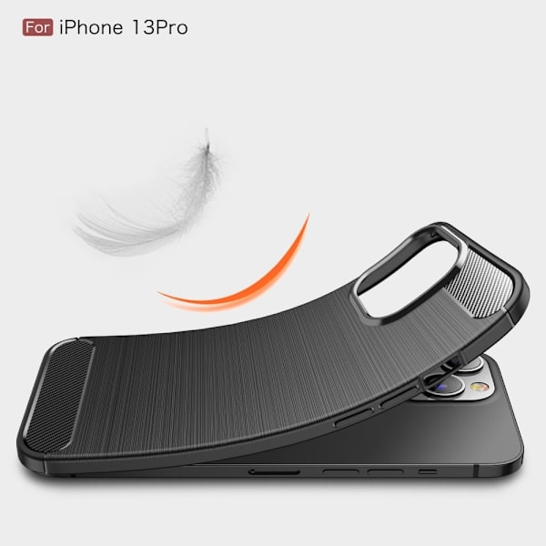 Kulfibertekstur Cover iPhone 13 Pro - Sort Black