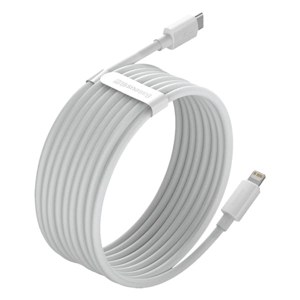 Baseus USB-C till Lightning kabel 20W 2st Simple Wisdom 1.5m Vit