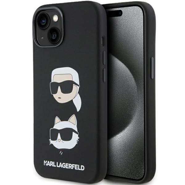 Karl Lagerfeld iPhone 15/14 Plus Mobilskal Silikon Karl&Choupette Svart