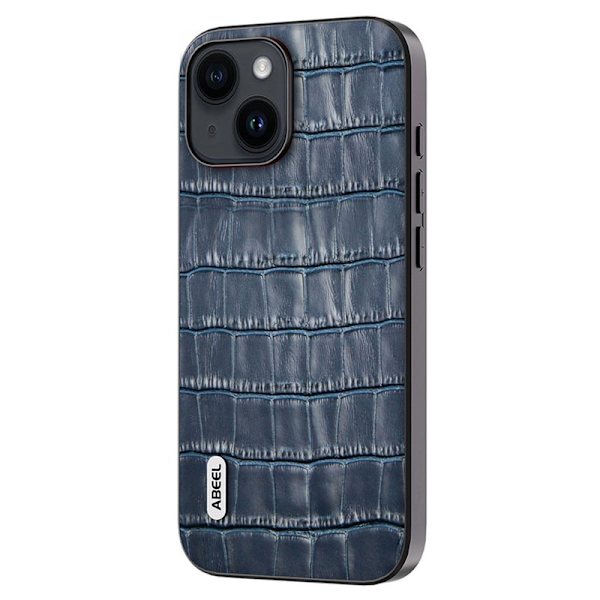 ABEEL iPhone 14 Plus Plånboksfodral Anti-drop Äkta Läder Blå