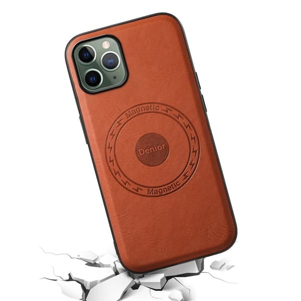 DENIOR Mobilskal till iPhone 11 Pro PU Läder Non-Slip Grepp - Brun