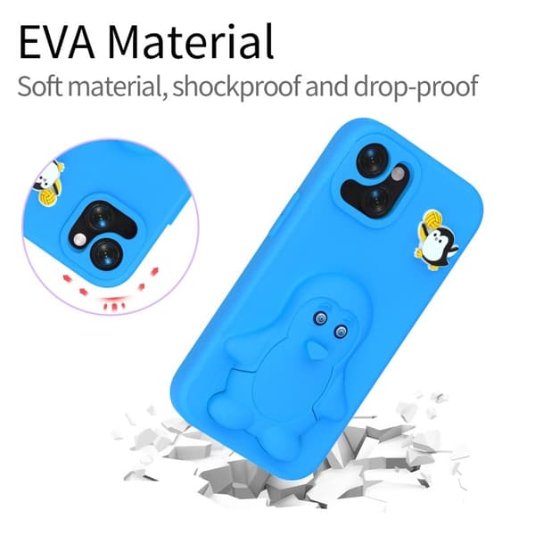 Penguin Mobilskal till iPhone 14/13 Kickstand Stöttålig EVA - Blå
