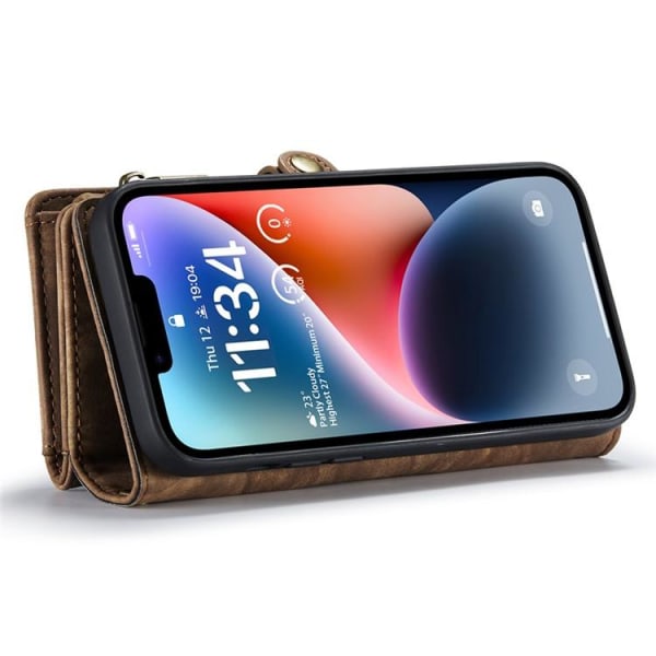 CASEME iPhone 15 Plånboksfodral 008 Detachable - Brun