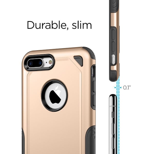 Rugged Armor Cover til iPhone 8 Plus / 7 Plus - Guld Guld