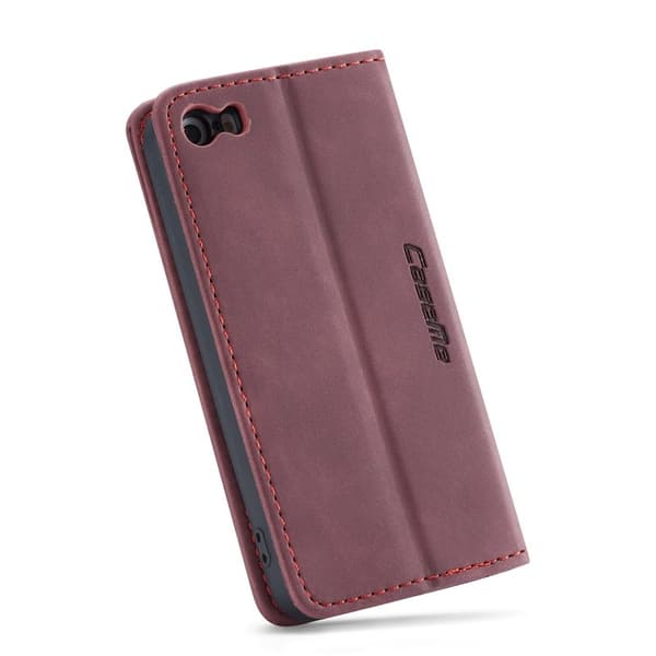 CASEME 013 iPhone 5s/SE Konstläder Plånboksfodral med kortplats Röd