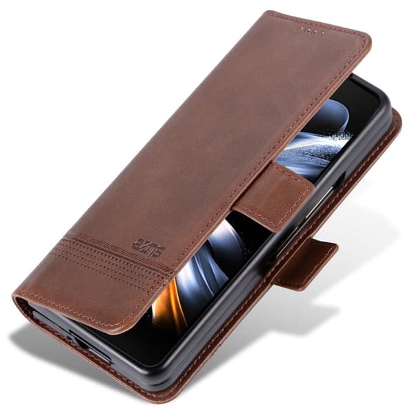 AZNS Samsung Galaxy Z Fold5 Plånboksfodral Konstläder - Brun