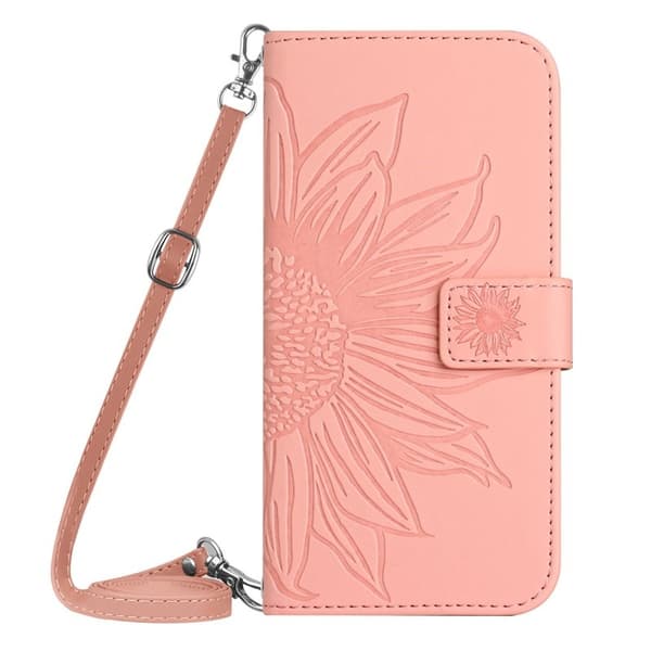 Samsung Galaxy S26 Plånboksfodral Solros Prägling Konstläder - Rosa