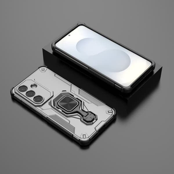 Samsung Galaxy S26 Skal Rotatable Ring Kickstand Plast - Titangrå