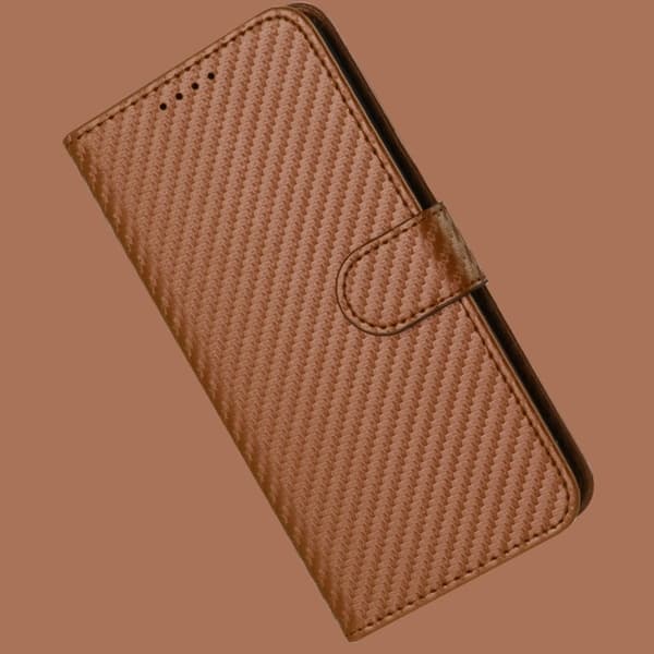 Samsung Galaxy S26 Pro Plånboksfodral med Rem Kolfiber Konstläder - Kaffe