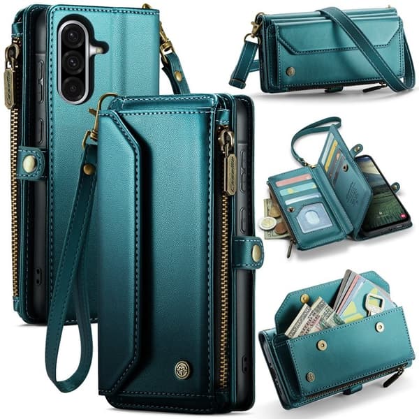 CASEME Plånboksfodral Konstläder för Samsung Galaxy A56 5G - Grön