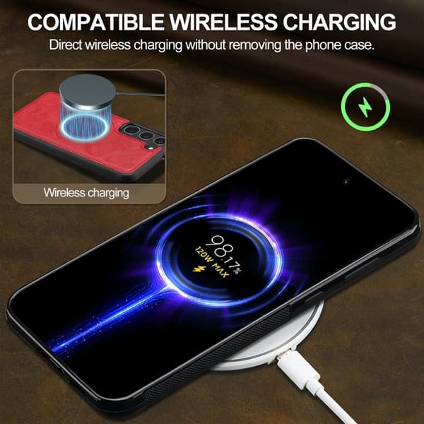 LC.IMEEKE Samsung Galaxy S23+ Plånboksfodral Konstläder - Röd