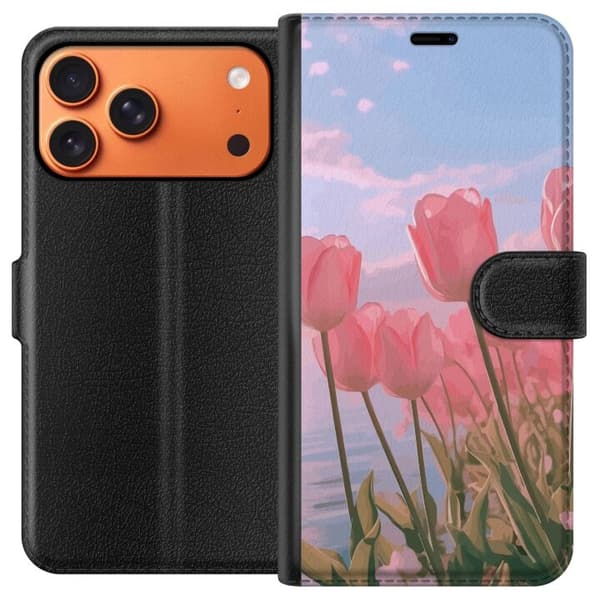 Plånboksfodral till Apple Apple iPhone 17 Pro Max med Rosa Tulpaner