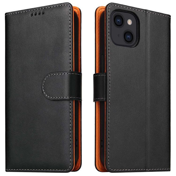iPhone 14 Plånboksfodral Dual Flip - Svart Svart
