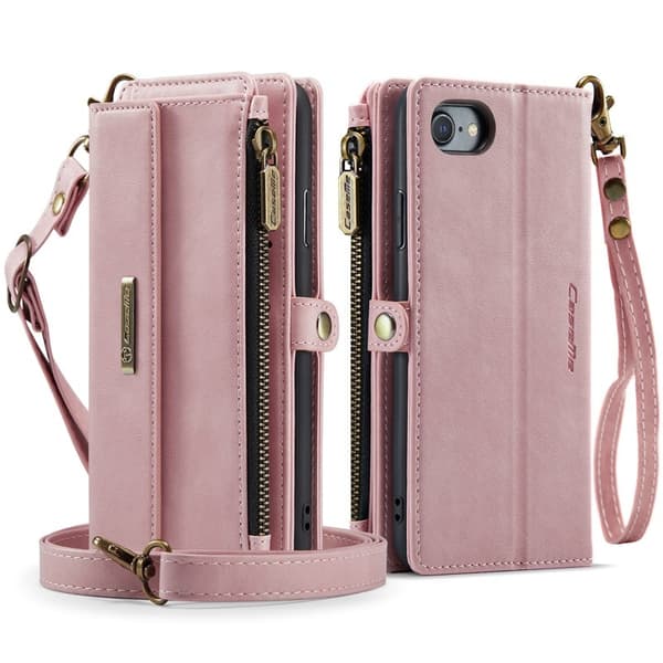 CASEME Plånboksfodral för iPhone 7/8/SE 2020/2022 Konstläder Rosa