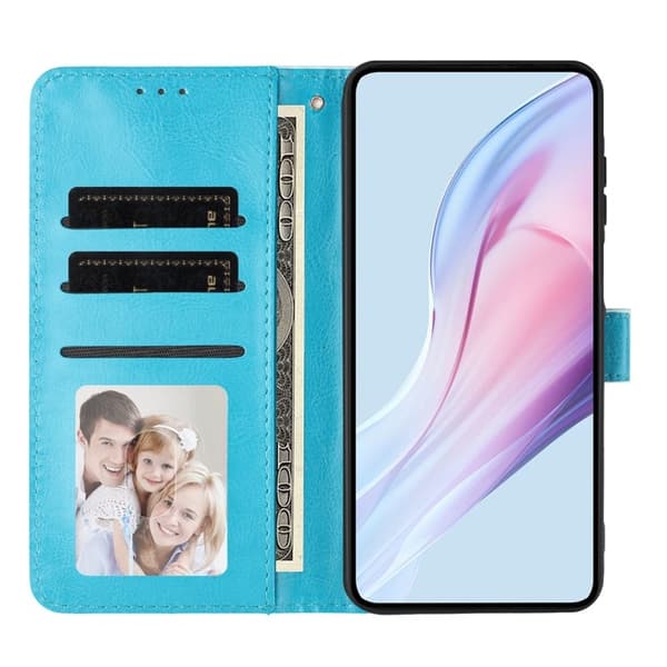 Oppo Find X9 Pro 5G Plånboksfodral Konstläder Polka Dot - Blå