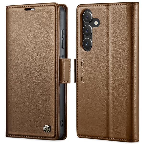 CASEME Plånboksfodral Konstläder för Samsung Galaxy S24+ - Brun