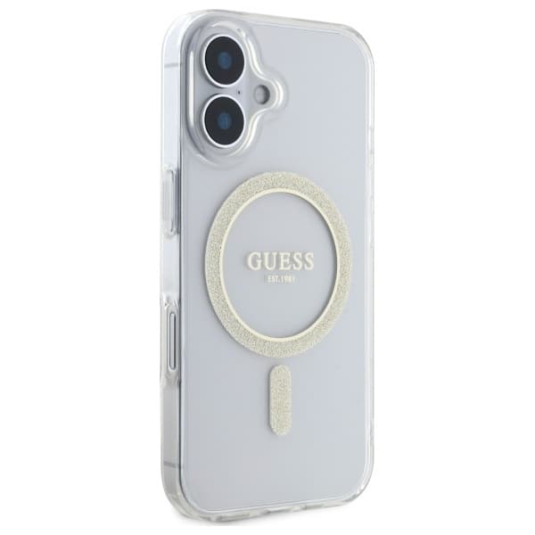 Guess Telefontaske til iPhone 16 Plus 6.7 MagSafe IML Glitter - Gennemsigtig