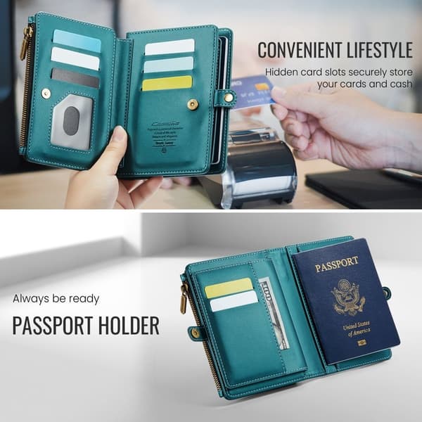 CASEME Me60 Passerkort Plånboksfodral RFID-Skydd Blå