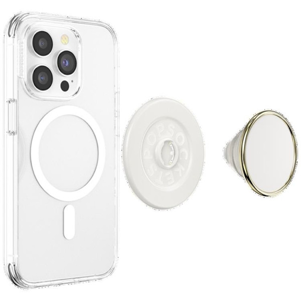 Popsocket MagSafe Grip Round Luxe kokoscreme emalje Beige