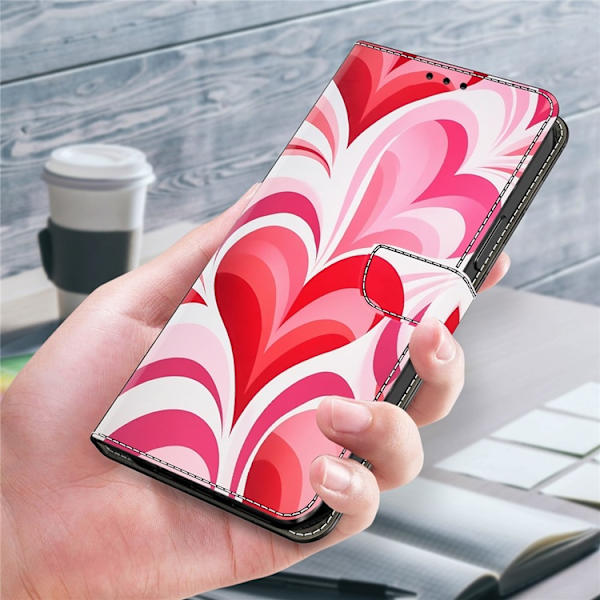 Galaxy A17 5G Konstläder Plånboksfodral Pattern Printing - Love Rosa