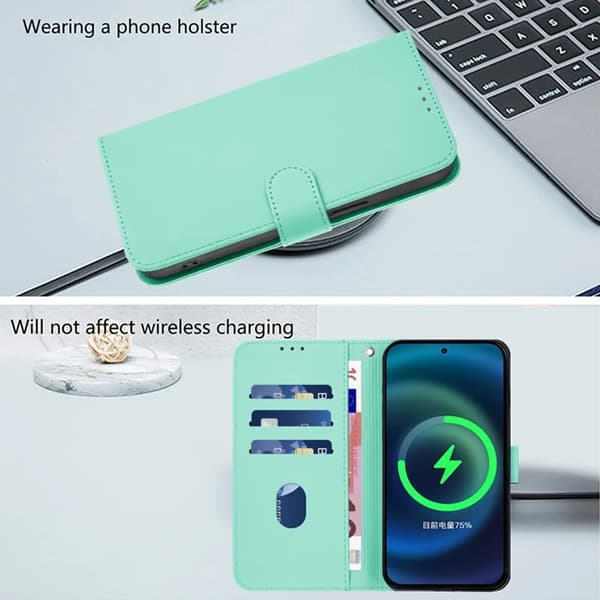 Sony Xperia 10 VII Plånboksfodral Solid Color Konstläder - Mintgrön Grön