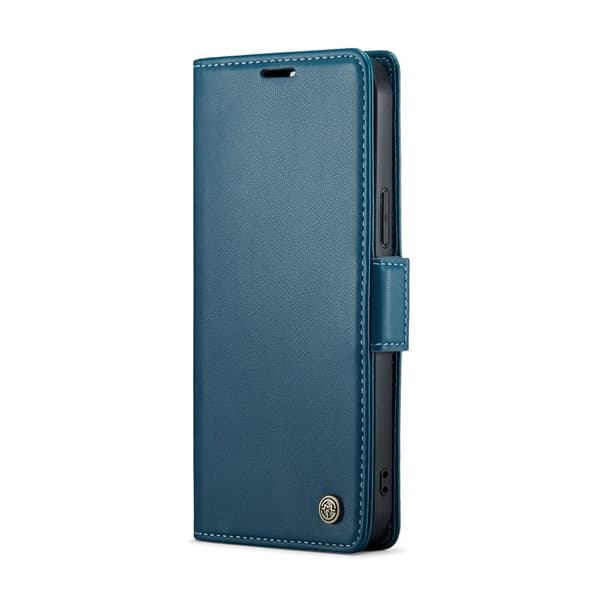 CASEME Plånboksfodral Konstläder till iPhone 16 Pro - RFID-Skydd, Blå