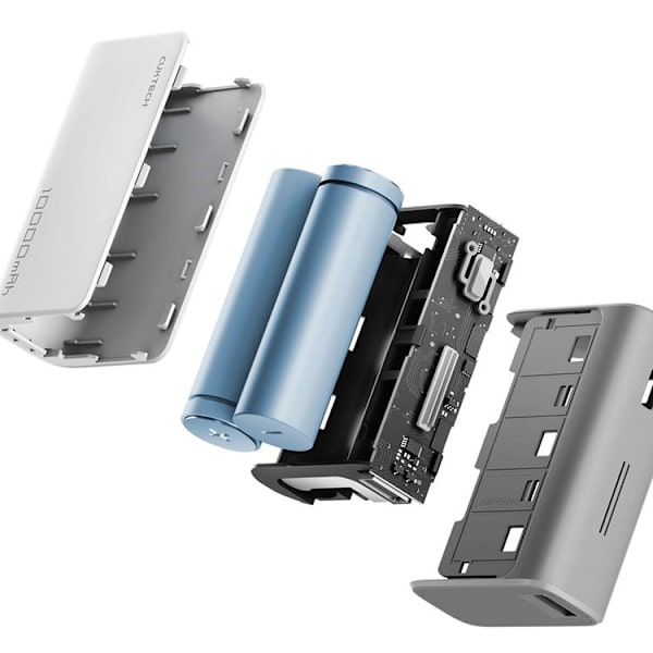 Cuktech Powerbank 10000 mAh 30W USB-C USB-A CP13 - Grå