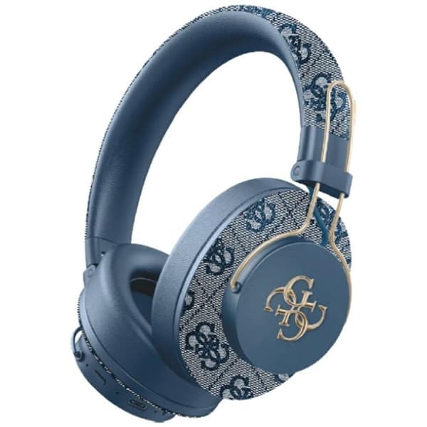 Guess Over-Ear Hörlurar Bluetooth ENC Metal 4G Logo - Blå