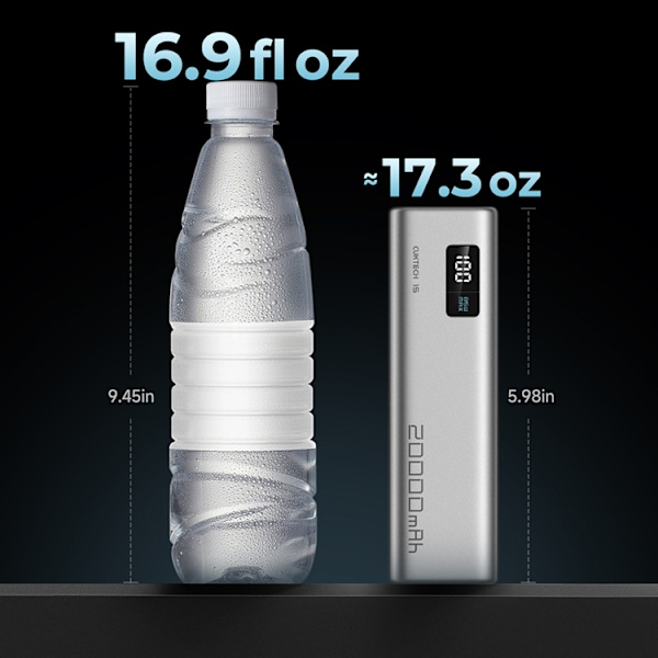 Cuktech Powerbank 20000 mAh 100W 2xUSB-C 1xUSB-A - Grå Grå