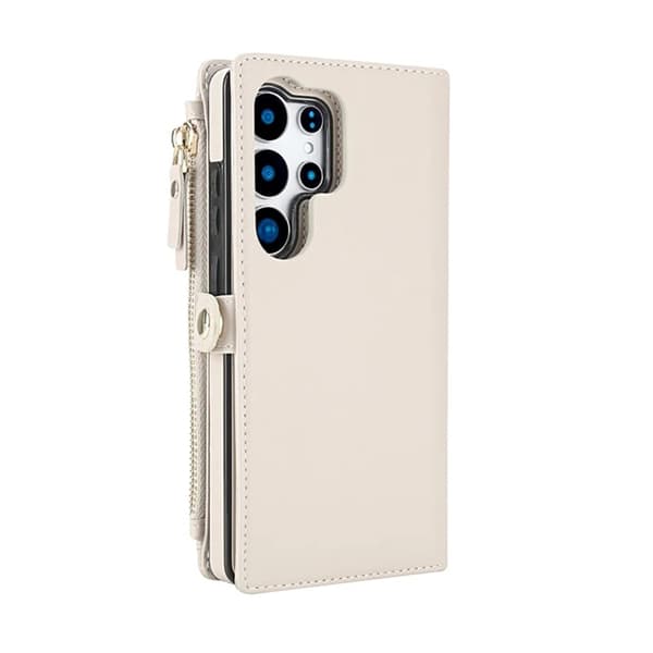 Galaxy S25 Ultra Konstläder Plånboksfodral MagSafe Detachable - Vit Vit