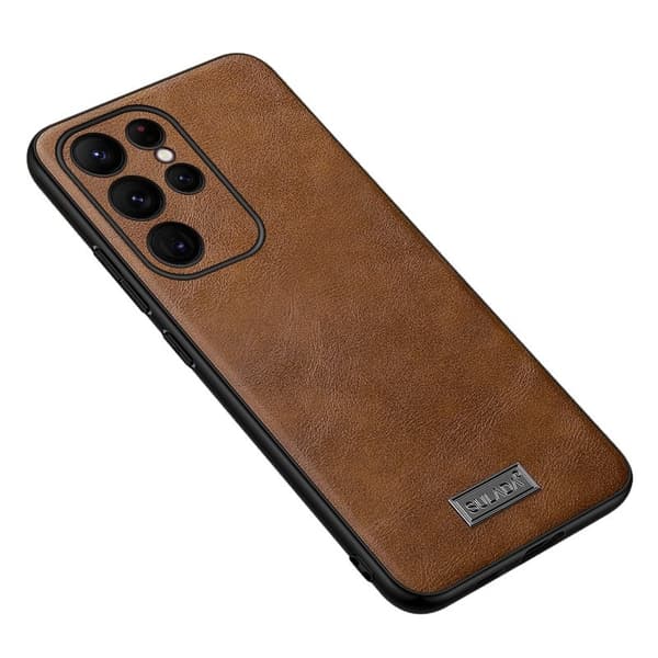 SULADA Mobilskal till Galaxy S23 Ultra PU Läder TPU + PC Brun