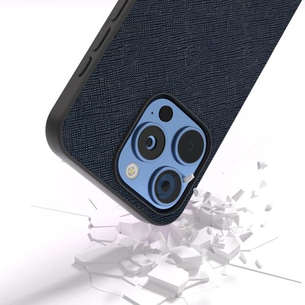 ABEEL Mobilskal till iPhone 16 Pro Max Äkta Läder Hybrid Blå