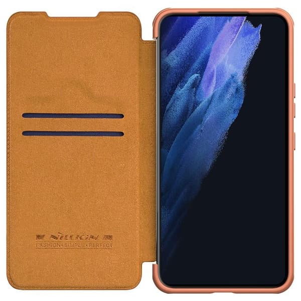 Nillkin Galaxy S22 Plus Plånboksfodral Qin Läder Pro Holster Flip - Brun Brun